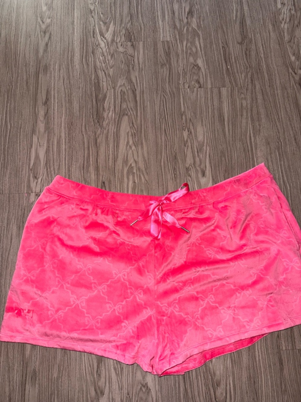 Holiday Time Pink Womens Satin Pajama Shorts